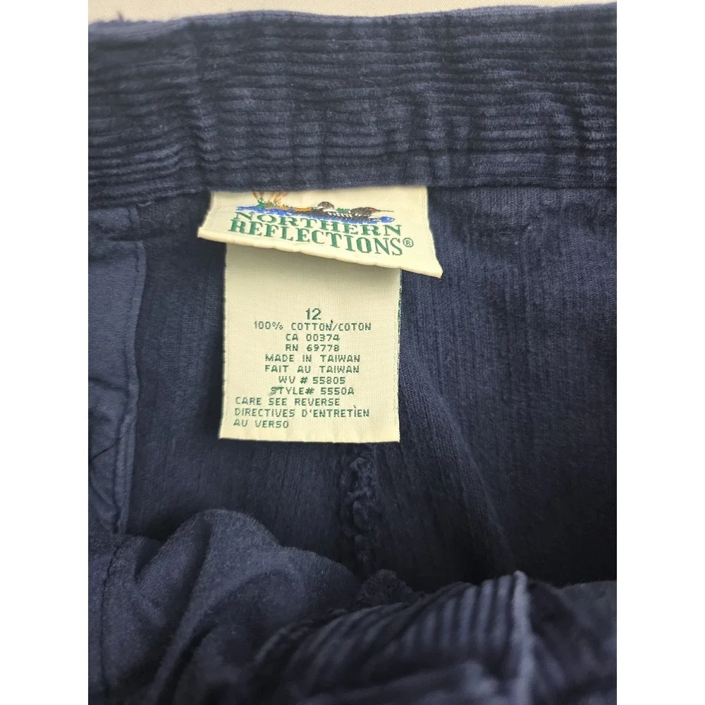 Vintage Y2K Corduroy Pants By Northern Reflections Womens 12 Blue Cotton Stretch
